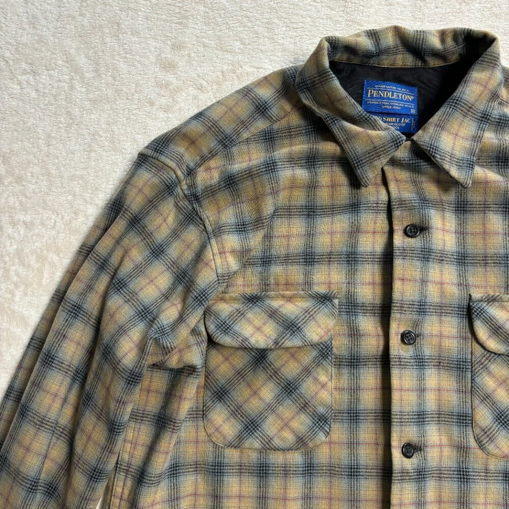 Pendleton Mens Board Shirt Jac Flannel Button Down Size Medium Plaid Long Sleeve - Picture 5 of 16